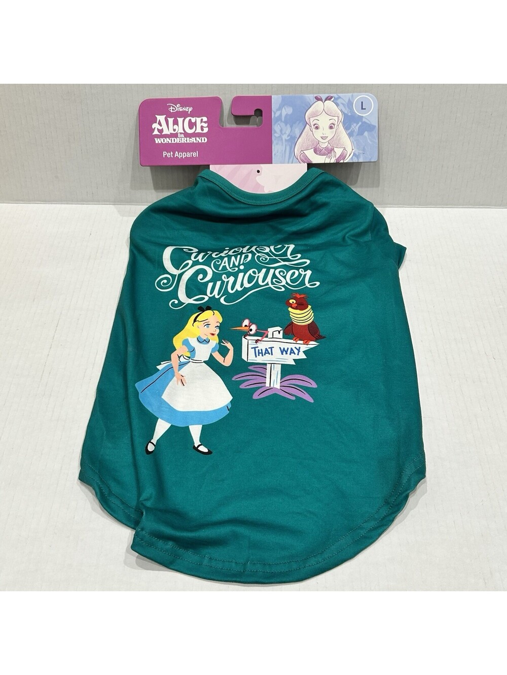 Disney Alice in Wonderland Pet Shirt Large NWT Dog Cat Apparel Cheshire Cat